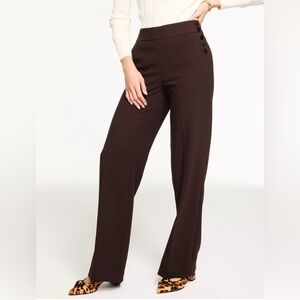 Talbots Greenwich Wide Leg Pants 8P Brown New with Tags